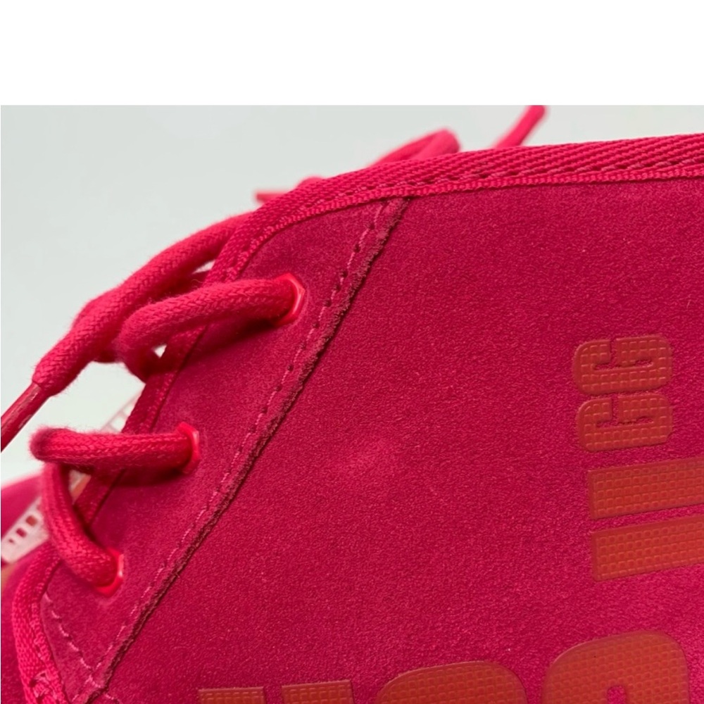 Ugg Neumel Hot Pink Lace Up Wool Lined Chukka Boots Size 6 Big Girl New - Picture 6 of 16